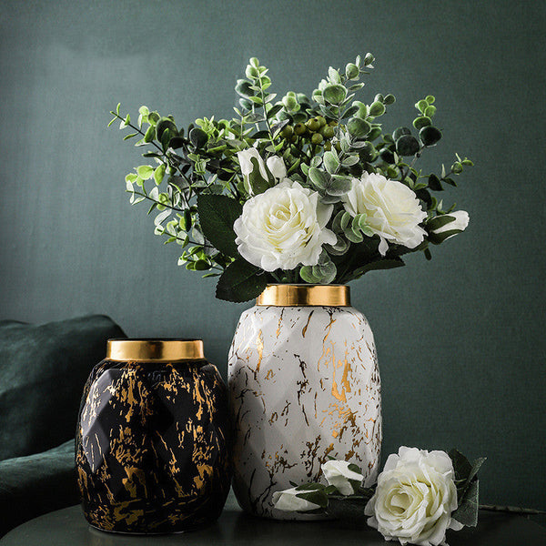 Simple And Modern Gold-painted Light Ceramic Vase